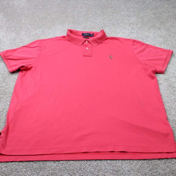 Polo Ralph Lauren Shirt Mens 2XL XXL Pink Pim Soft Touch Flesh Pony Cotton S/S - Picture 2 of 13